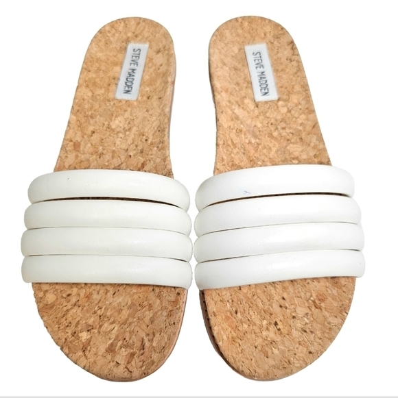 Steve Madden Women's Simple Minimal Neutral White Drips Sandals - Size 9.5 - Picture 1 of 10